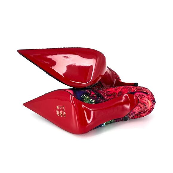 NIB Christian Louboutin Kate Max Roses Strass 100 Crystal Embellished Pumps 36.5 - Picture 7 of 8